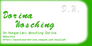 dorina wosching business card